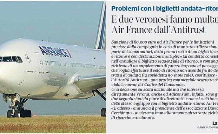 Agcm, sanzionata Air France per i limiti sui biglietti andata e ritorno. Leggi la notizia @CorriereVeneto di oggi